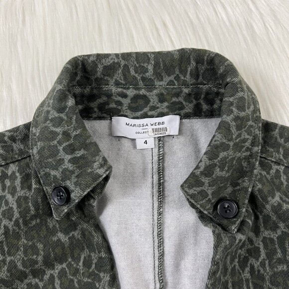 Marissa Webb Size 4 Mera Canvas Leopard‎ Button Up Mini Dress Belted - Picture 7 of 11